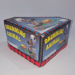 Clockwork Drumming Animal panda Vintage Band metal Tin Toy